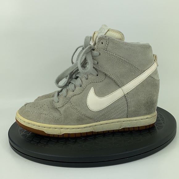 Nike Dunk Sky Hi Gray Hidden Wedge High Top Suede 528899-003 Women's Size 7 - Picture 8 of 12